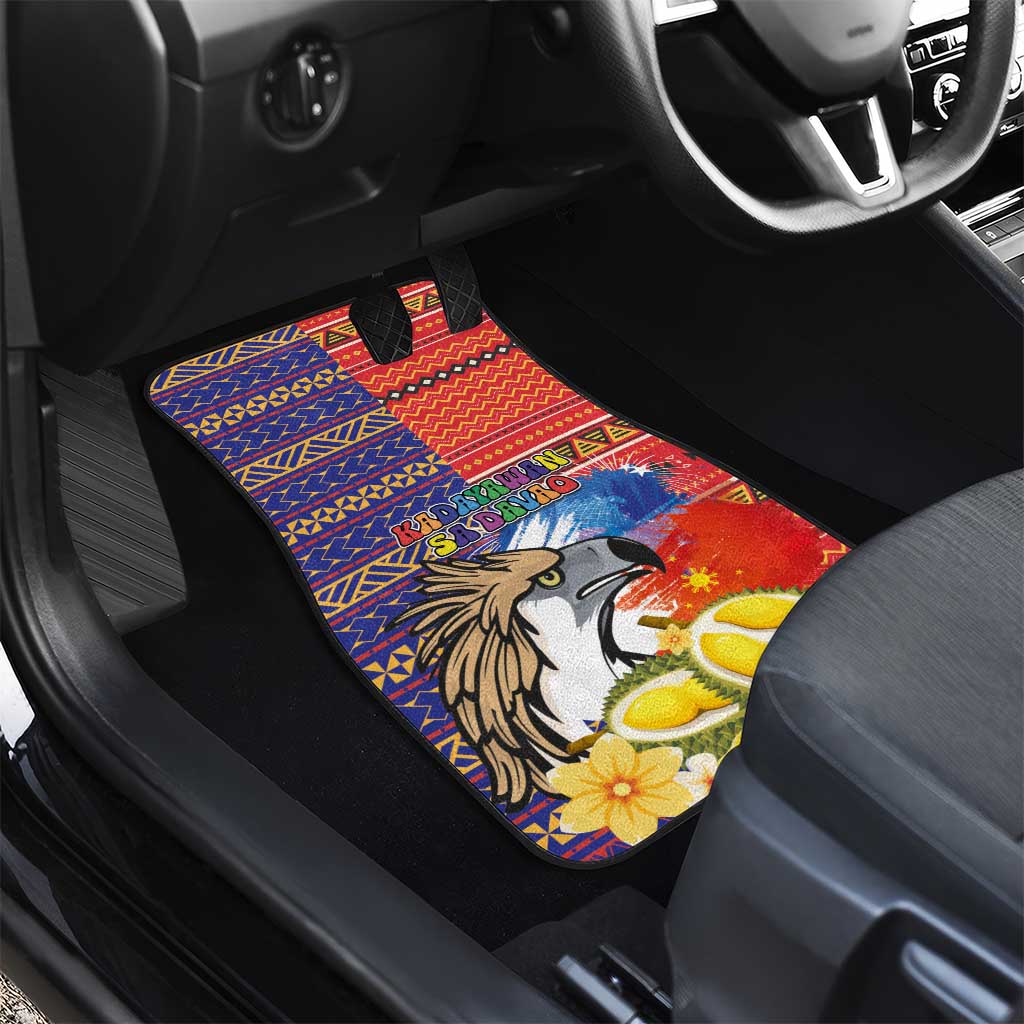Philippines Kadayawan Car Mats Filipino Eagle Durian with Polynesian and Igorots Pattern LT03 - Polynesian Pride