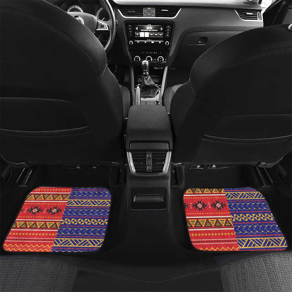 Philippines Kadayawan Car Mats Filipino Eagle Durian with Polynesian and Igorots Pattern LT03 Set 2pcs - Back Red - Polynesian Pride