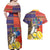 Philippines Kadayawan Couples Matching Off Shoulder Maxi Dress and Hawaiian Shirt Filipino Eagle Durian with Polynesian and Igorots Pattern