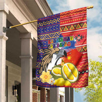 Philippines Kadayawan Garden Flag Filipino Eagle Durian with Polynesian and Igorots Pattern LT03 House Flag Red - Polynesian Pride