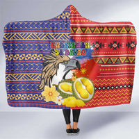 Philippines Kadayawan Hooded Blanket Filipino Eagle Durian with Polynesian and Igorots Pattern LT03 One Size Red - Polynesian Pride