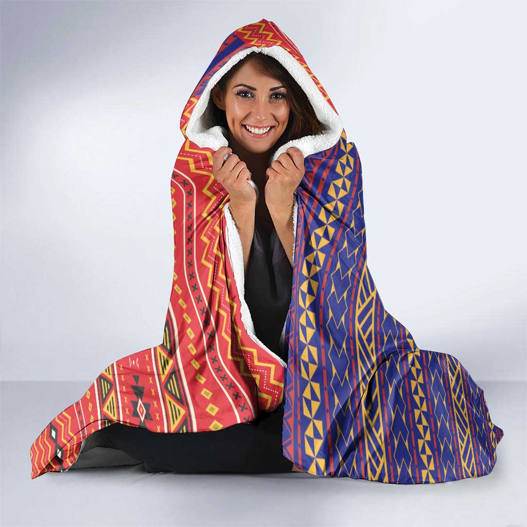 Philippines Kadayawan Hooded Blanket Filipino Eagle Durian with Polynesian and Igorots Pattern LT03 - Polynesian Pride