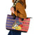 Philippines Kadayawan Leather Tote Bag Filipino Eagle Durian with Polynesian and Igorots Pattern