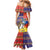 Philippines Kadayawan Mermaid Dress Filipino Eagle Durian with Polynesian and Igorots Pattern