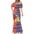 Philippines Kadayawan Mermaid Dress Filipino Eagle Durian with Polynesian and Igorots Pattern