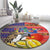 Philippines Kadayawan Round Carpet Filipino Eagle Durian with Polynesian and Igorots Pattern