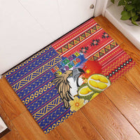 Philippines Kadayawan Rubber Doormat Filipino Eagle Durian with Polynesian and Igorots Pattern LT03 - Polynesian Pride