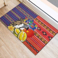 Philippines Kadayawan Rubber Doormat Filipino Eagle Durian with Polynesian and Igorots Pattern LT03 - Polynesian Pride