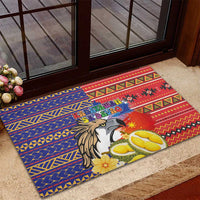 Philippines Kadayawan Rubber Doormat Filipino Eagle Durian with Polynesian and Igorots Pattern LT03 - Polynesian Pride