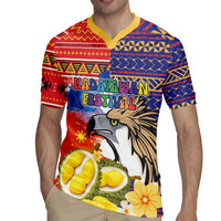 Philippines Kadayawan Rugby Jersey Filipino Eagle Durian with Polynesian and Igorots Pattern LT03 - Polynesian Pride