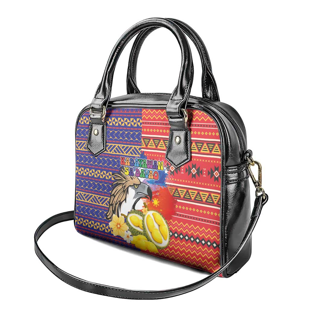 Philippines Kadayawan Shoulder Handbag Filipino Eagle Durian with Polynesian and Igorots Pattern LT03 - Polynesian Pride