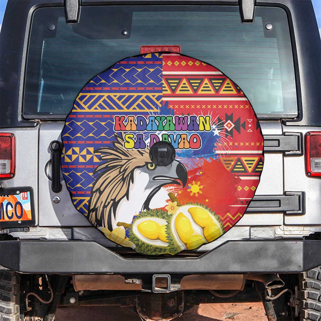 Philippines Kadayawan Spare Tire Cover Filipino Eagle Durian with Polynesian and Igorots Pattern