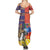 Philippines Kadayawan Summer Maxi Dress Filipino Eagle Durian with Polynesian and Igorots Pattern