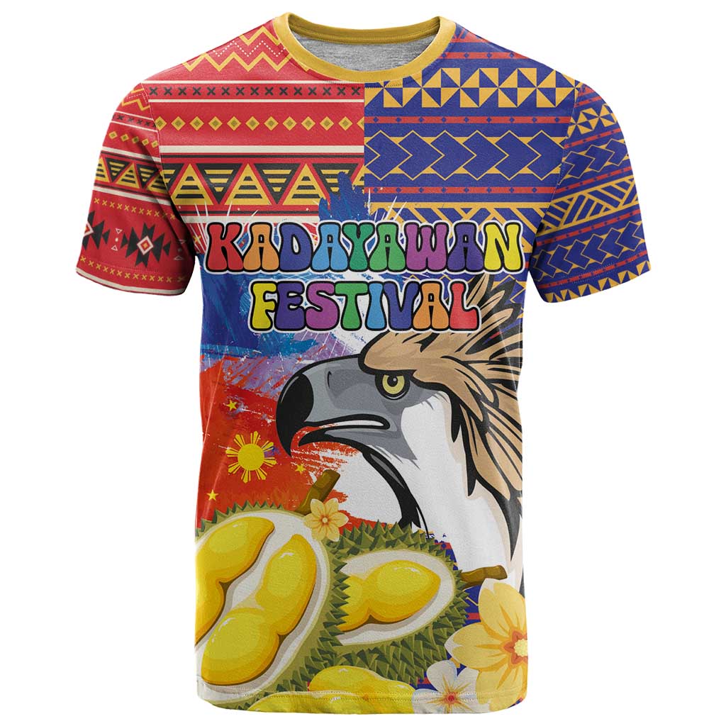 Philippines Kadayawan T Shirt Filipino Eagle Durian with Polynesian and Igorots Pattern LT03 Red - Polynesian Pride