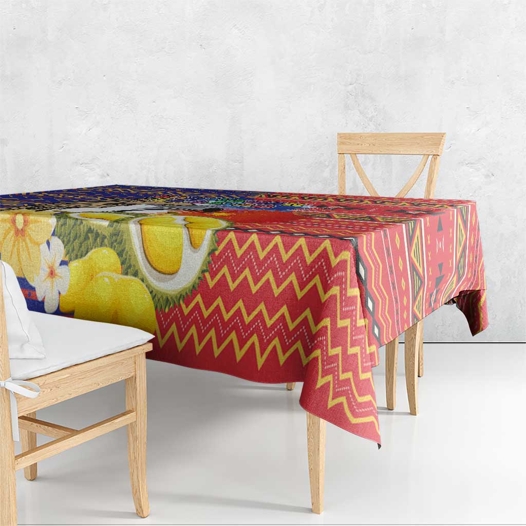 Philippines Kadayawan Tablecloth Filipino Eagle Durian with Polynesian and Igorots Pattern LT03 - Polynesian Pride