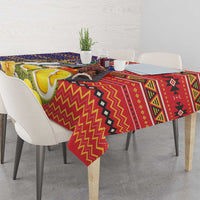 Philippines Kadayawan Tablecloth Filipino Eagle Durian with Polynesian and Igorots Pattern LT03 - Polynesian Pride