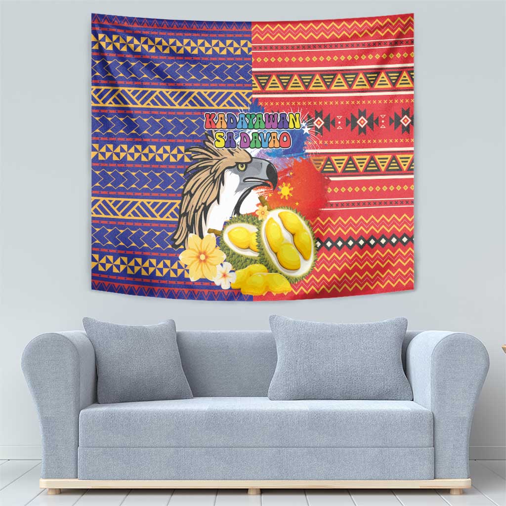 Philippines Kadayawan Tapestry Filipino Eagle Durian with Polynesian and Igorots Pattern LT03 - Polynesian Pride