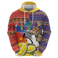 Philippines Kadayawan Zip Hoodie Filipino Eagle Durian with Polynesian and Igorots Pattern LT03 - Polynesian Pride
