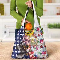 Hawaii and United States Together Grocery Bag Seal of Hawaii and Bald Eagle LT03 - Polynesian Pride