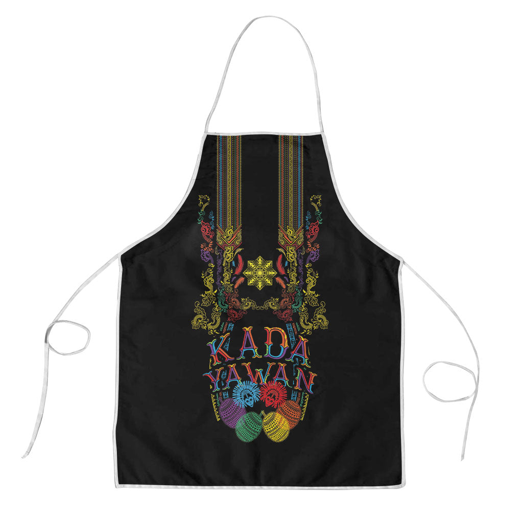Philippines Kadayawan Festival Apron Polynesian Tribal Art Barong Style LT03 Black - Polynesian Pride