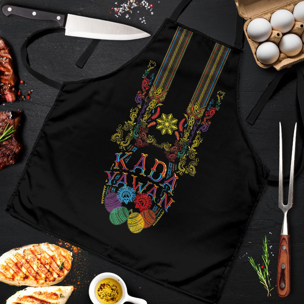Philippines Kadayawan Festival Apron Polynesian Tribal Art Barong Style LT03 Black - Polynesian Pride