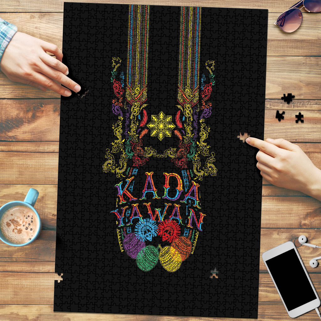Philippines Kadayawan Festival Puzzle Polynesian Tribal Art Barong Style LT03 Black - Polynesian Pride