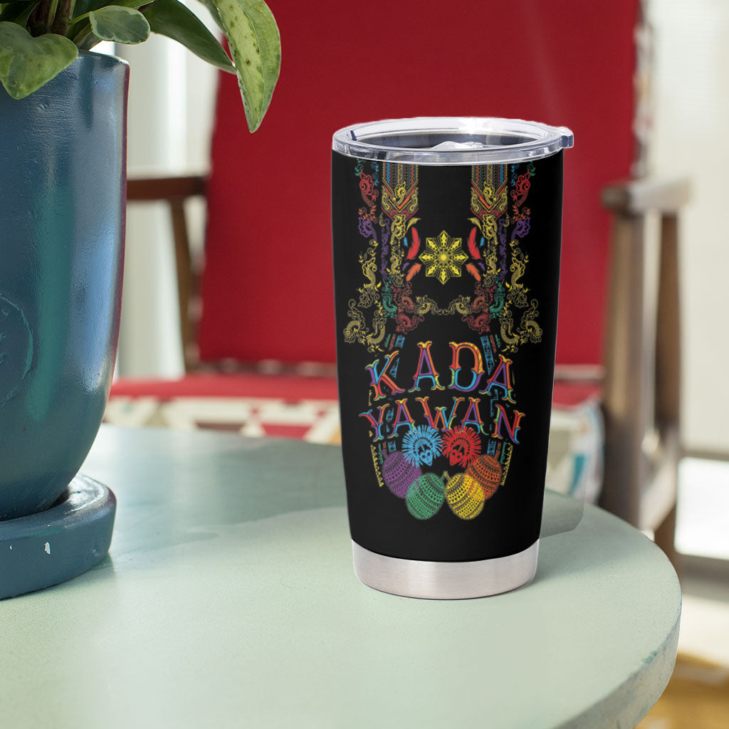 Philippines Kadayawan Festival Tumbler Cup Polynesian Tribal Art Barong Style LT03 - Polynesian Pride