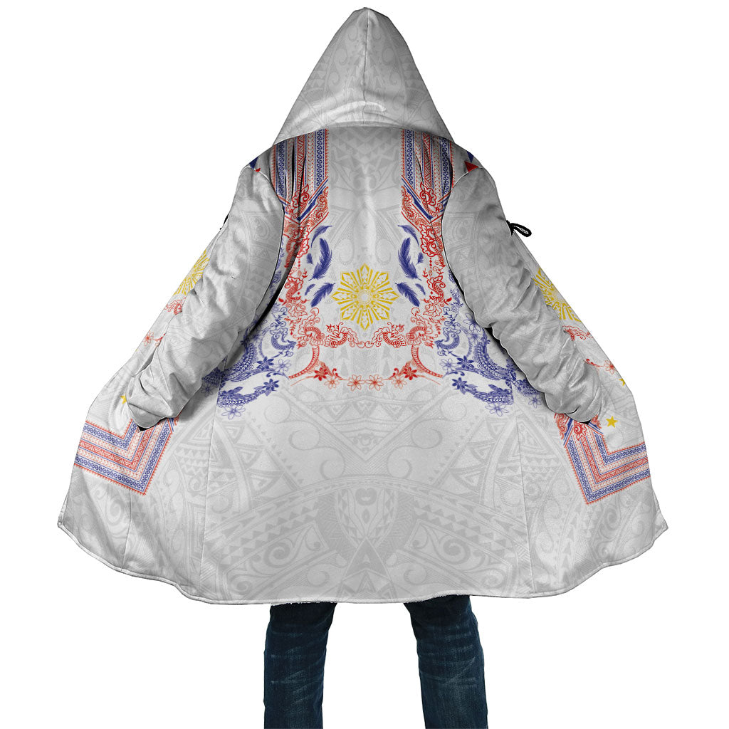 Philippines Barong Style Cloak Polynesian Kakau Art Tattoos with Tribal Filipino Sun LT03 Unisex White - Polynesian Pride