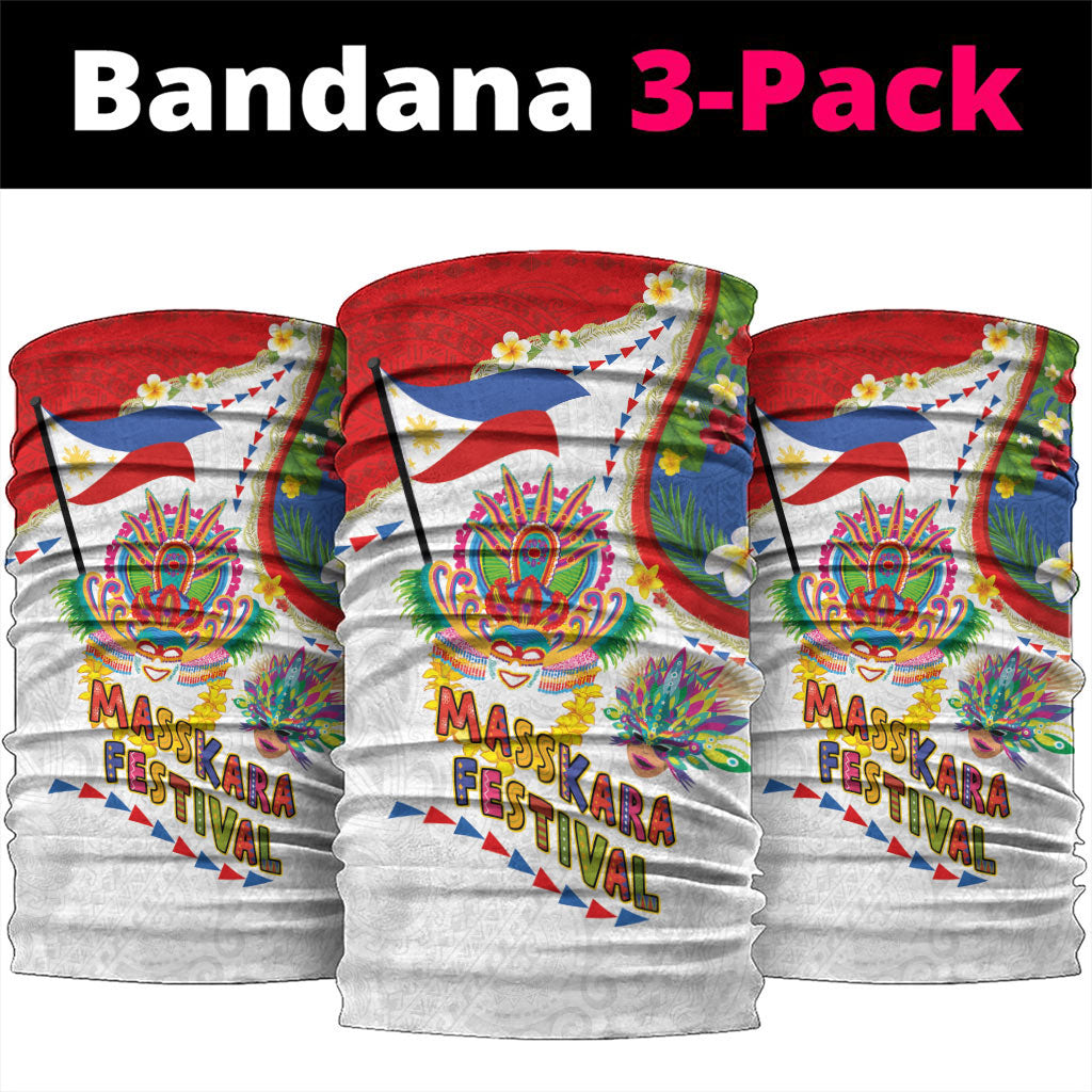 Philippines MassKara Festival Neck Gaiter Smile Masks with Hawaiian Art Pattern and Tropical Plants LT03 package One Size: 25*50cm Multicolor - Polynesian Pride