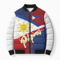 Philippines Basketball Custom Bomber Puffer Jacket Pilipinas Tribal Pattern LT03 Unisex Multicolor - Polynesian Pride