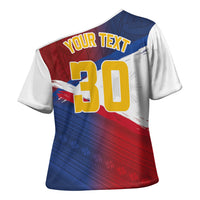 Philippines Basketball Custom Cross Shoulder Shirt Pilipinas Tribal Pattern LT03 - Polynesian Pride