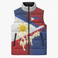 Philippines Basketball Custom Sleeveless Puffer Jacket Pilipinas Tribal Pattern LT03 Unisex Multicolor - Polynesian Pride