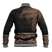 Fiji Palm Leaves Baseball Jacket Masi and Tapa Tribal Pattern Beige Color LT03 - Polynesian Pride