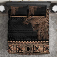 Fiji Palm Leaves Bedding Set Masi and Tapa Tribal Pattern Beige Color LT03 Beige - Polynesian Pride