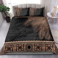Fiji Palm Leaves Bedding Set Masi and Tapa Tribal Pattern Beige Color LT03 - Polynesian Pride