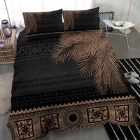 Fiji Palm Leaves Bedding Set Masi and Tapa Tribal Pattern Beige Color LT03 - Polynesian Pride