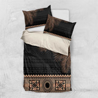 Fiji Palm Leaves Bedding Set Masi and Tapa Tribal Pattern Beige Color LT03 US Twin 172cm x 218cm Beige - Polynesian Pride