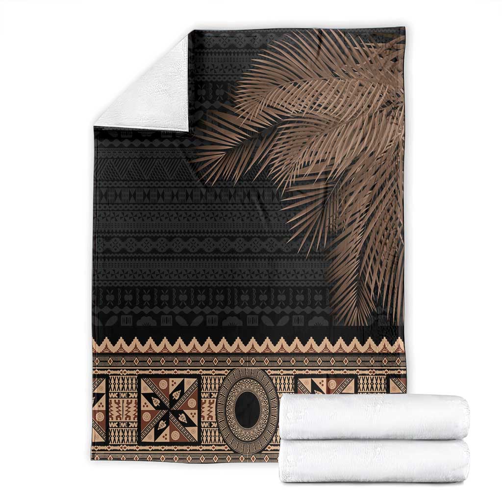 Fiji Palm Leaves Blanket Masi and Tapa Tribal Pattern Beige Color LT03 - Polynesian Pride