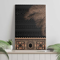 Fiji Palm Leaves Canvas Wall Art Masi and Tapa Tribal Pattern Beige Color LT03 - Polynesian Pride