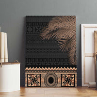 Fiji Palm Leaves Canvas Wall Art Masi and Tapa Tribal Pattern Beige Color LT03 - Polynesian Pride