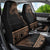 Fiji Palm Leaves Car Seat Cover Masi and Tapa Tribal Pattern Beige Color