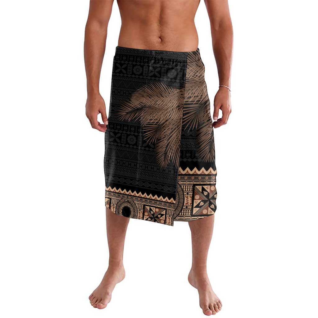 Fiji Palm Leaves Lavalava Masi and Tapa Tribal Pattern Beige Color LT03 Beige - Polynesian Pride