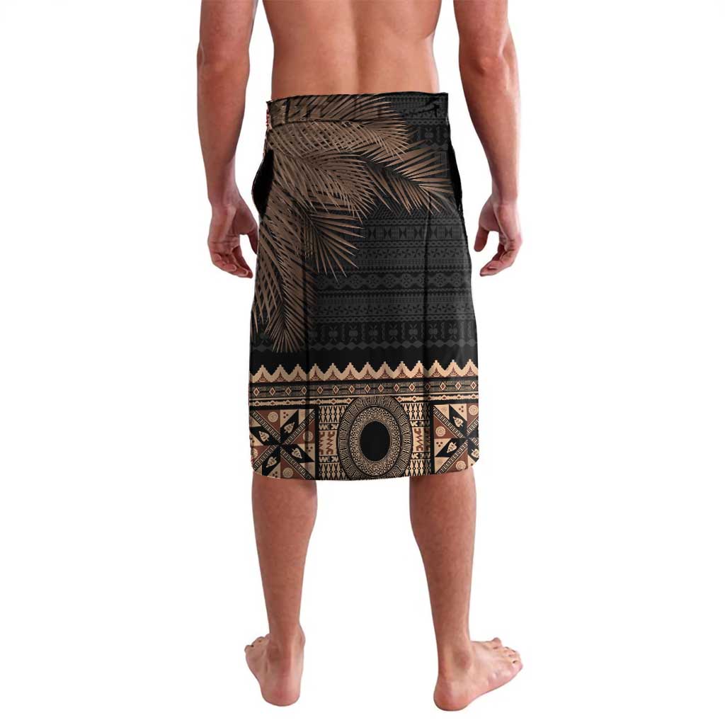 Fiji Palm Leaves Lavalava Masi and Tapa Tribal Pattern Beige Color LT03 - Polynesian Pride