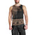 Fiji Palm Leaves Men Tank Top Masi and Tapa Tribal Pattern Beige Color