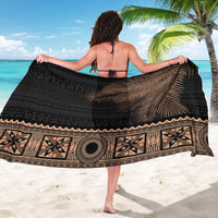 Fiji Palm Leaves Sarong Masi and Tapa Tribal Pattern Beige Color LT03 - Polynesian Pride