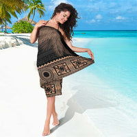 Fiji Palm Leaves Sarong Masi and Tapa Tribal Pattern Beige Color LT03 - Polynesian Pride