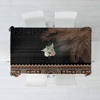 Fiji Palm Leaves Tablecloth Masi and Tapa Tribal Pattern Beige Color LT03 Beige - Polynesian Pride
