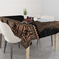 Fiji Palm Leaves Tablecloth Masi and Tapa Tribal Pattern Beige Color LT03 - Polynesian Pride