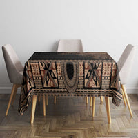 Fiji Palm Leaves Tablecloth Masi and Tapa Tribal Pattern Beige Color LT03 - Polynesian Pride