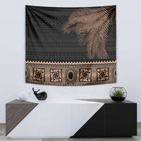 Fiji Palm Leaves Tapestry Masi and Tapa Tribal Pattern Beige Color LT03 - Polynesian Pride